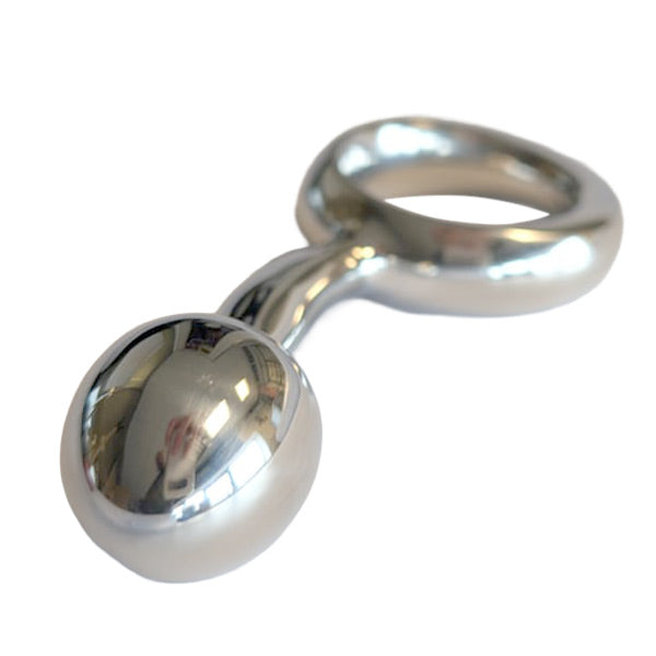 Titus Ergo Curved Butt Plug with Finger Ring | Stainless Steel