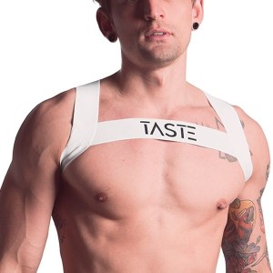TASTE Signature Elasticated Chest Harness - White - XL