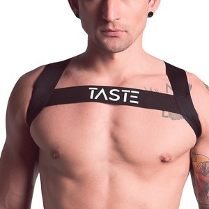 TASTE Signature Elasticated Chest Harness - Black - L