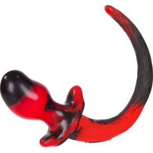 Oxballs BULLDOG Puppy Tail Butt Plug | Red & Black Swirl Large
