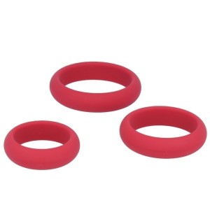 Silicone Series - Titus 3 Pack Silicone Cock Ring Set | Red