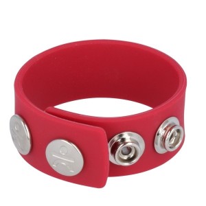 Silicone Series - Silicone Wide Cock and Ball Strap | Red