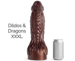 DILDOS & DRAGONS XXXL SOFT/BURNT EMBER/VAC - Burnt Ember - XXXL