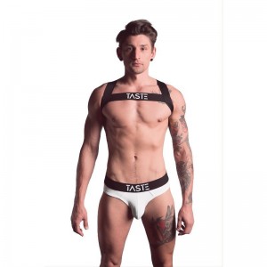 TASTE Signature Brief - White with Black Waistband - XL