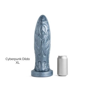 CYBERPUNK DILDO XL SOFT/GUNMETAL/VAC