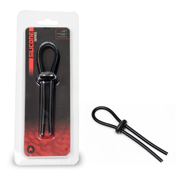 Titus Silicone Series: Two-Hole Lasso Cock Ring - Black