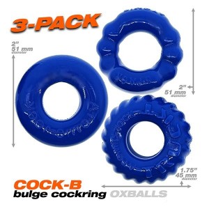 Oxballs BONEMAKER 3-PACK cockring kit - Pool Blue