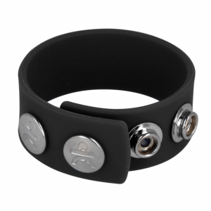 Silicone Series - Silicone Wide Cock and Ball Strap | Black