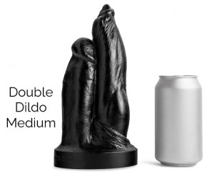 DOUBLE DILDO MED SOFT/BLACK/NO VAC - Black - M