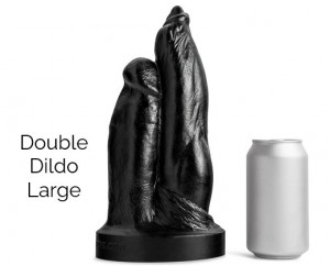 DOUBLE DILDO LG SOFT/BLACK/NO VAC - Black - L