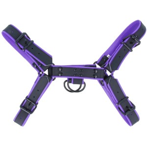 Leather Colour Piping H - Front Harness - Purple | Small